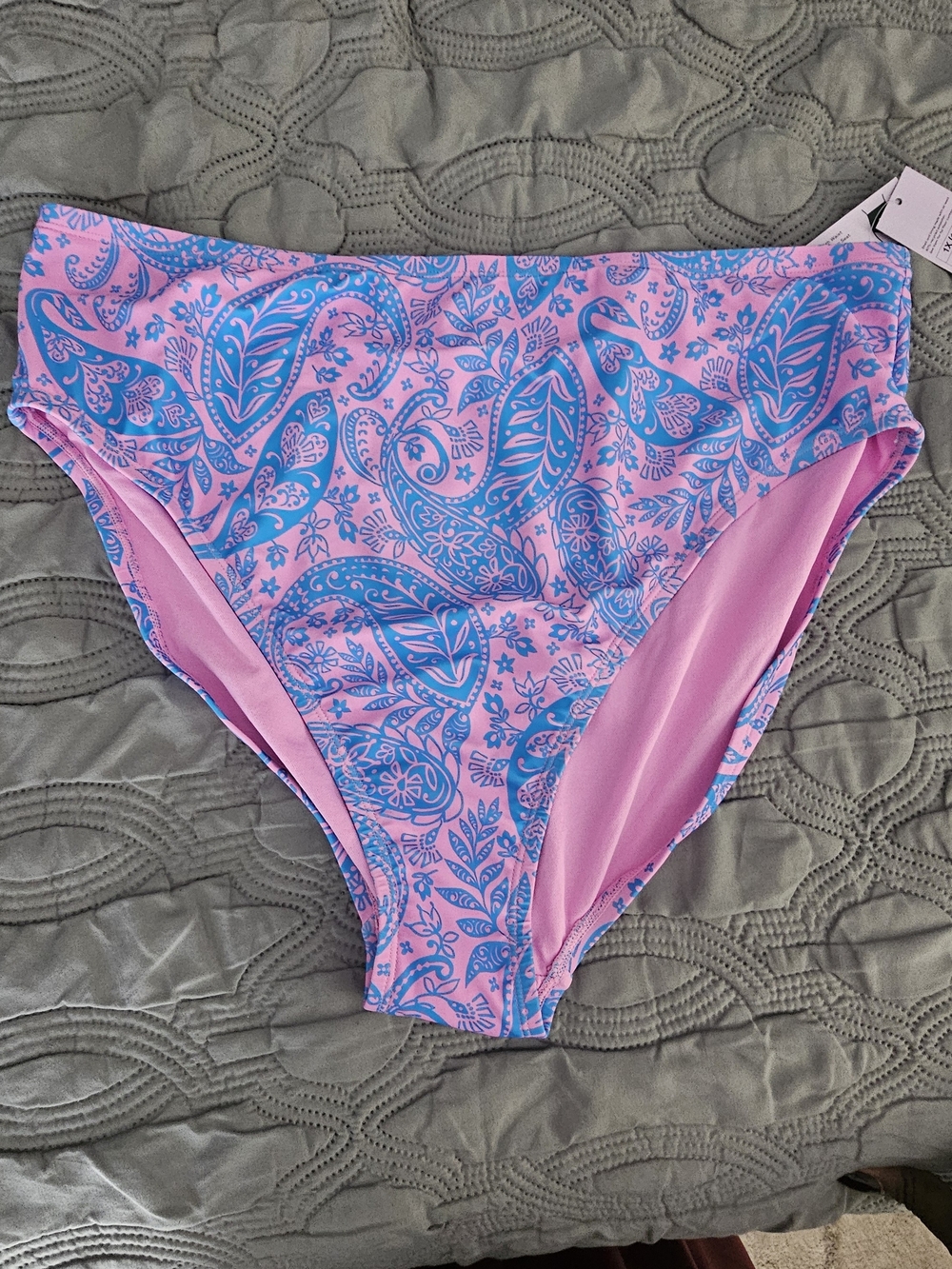 wild fable Pink and Blue Paisley Swim Bottoms